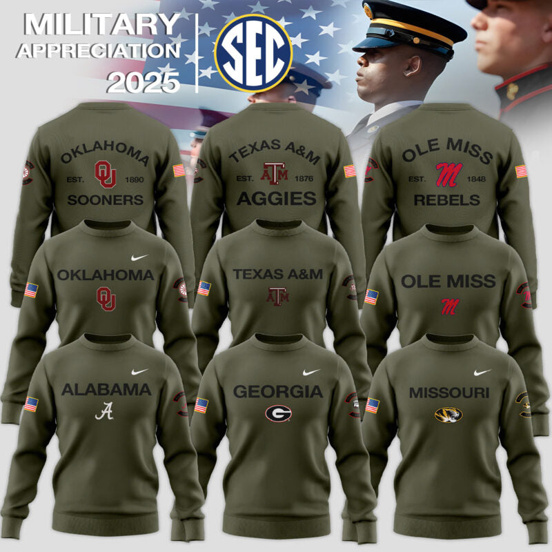 .Southeastern Conference Teams 2025 Military Appreciation Limited Edition  Sweatshirt