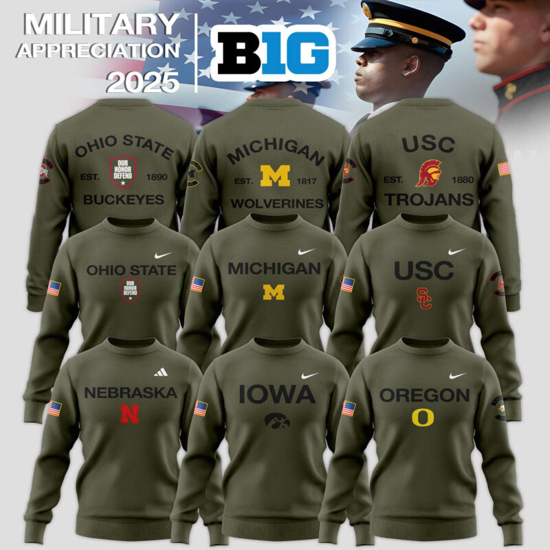 Big Ten Teams 2025 Military Appreciation Limited Edition Sweatshirt
