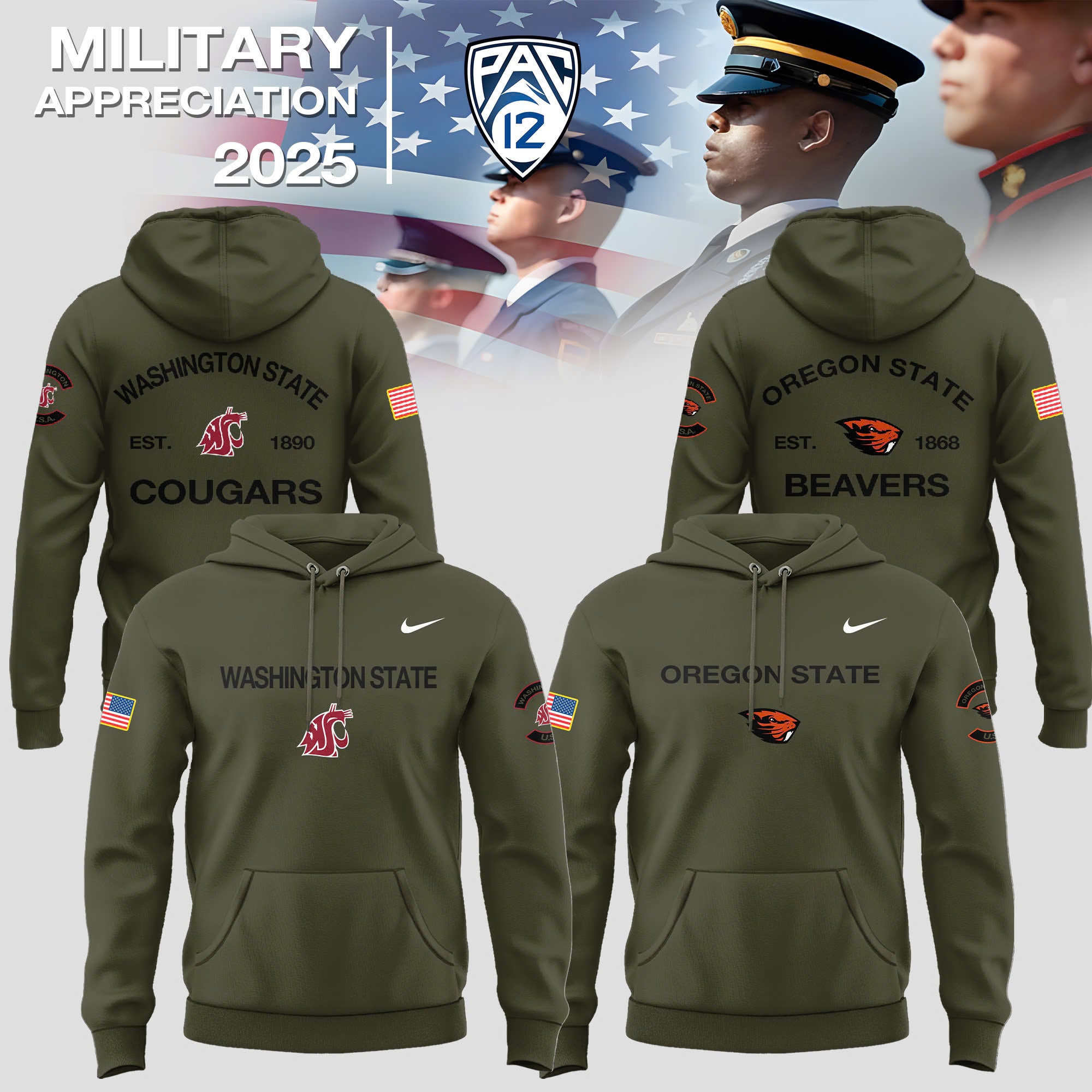 Pacific Coast Conference Teams 2025 Military Appreciation Limited Edition Hoodie