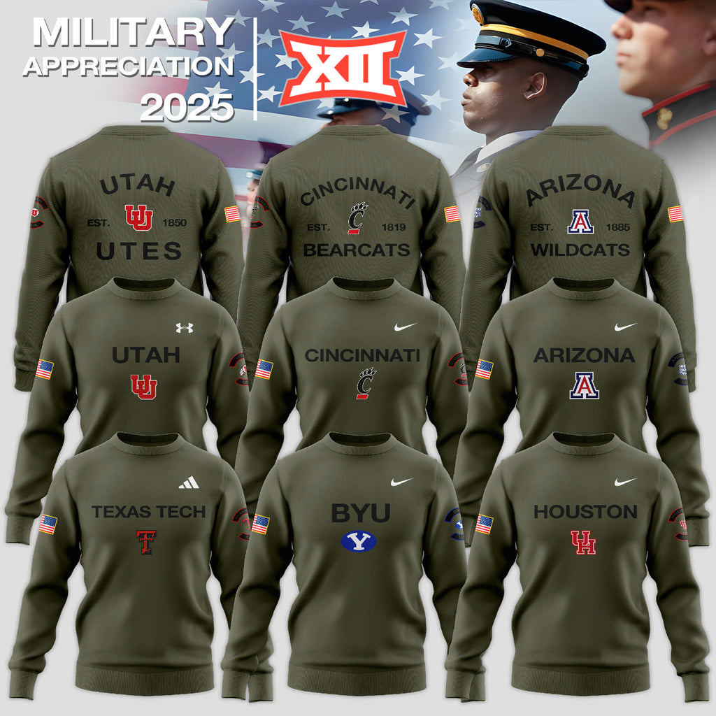 Big 12 Teams 2025 Military Appreciation Limited Edition Sweatshirt
