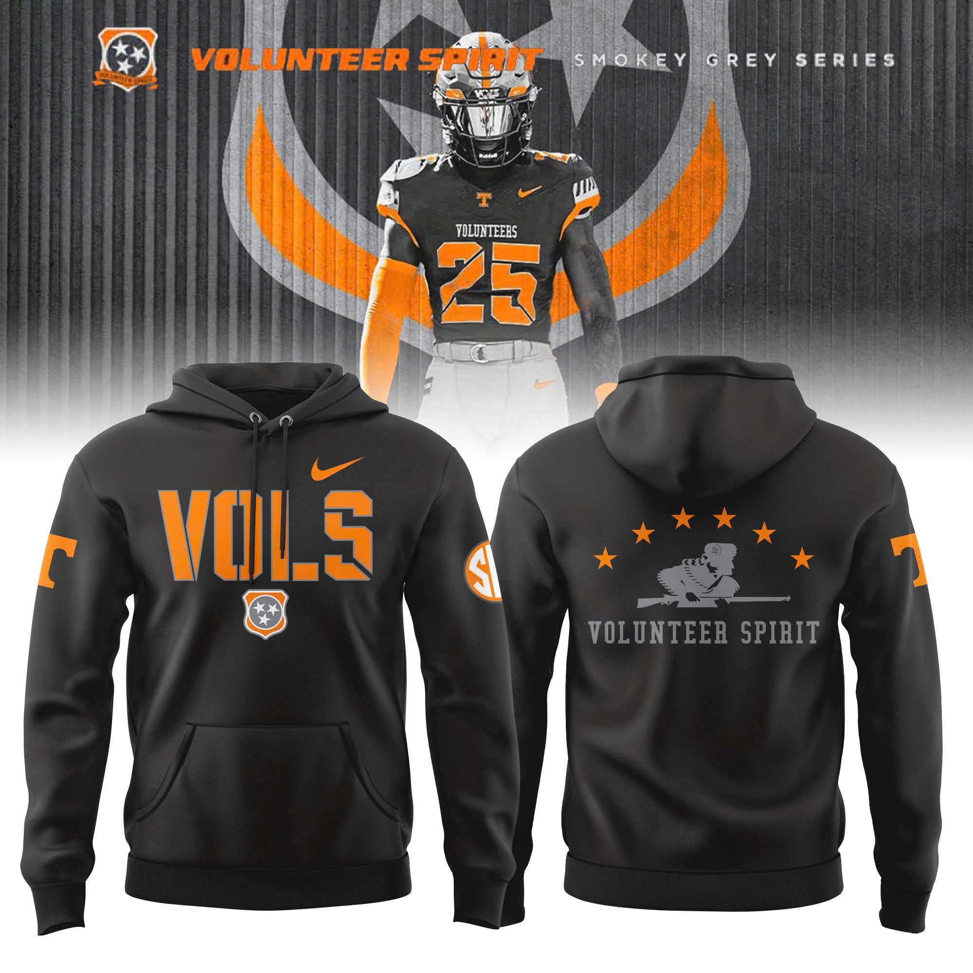 Tennessee 2025 Smokey Gray 'Volunteer Spirit' Limited Edition Hoodie
