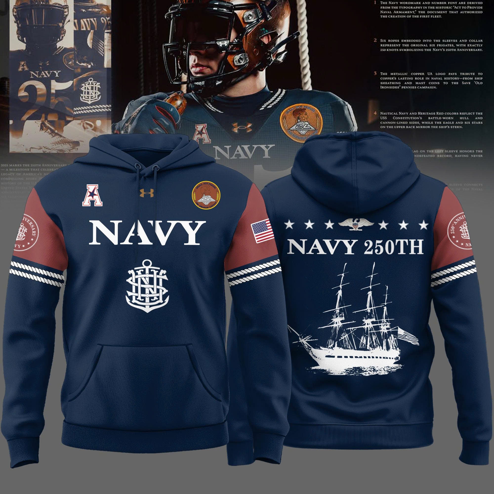 _ Navy Midshipmen 250th Anniversary Uniform Special Edition Hoodie
