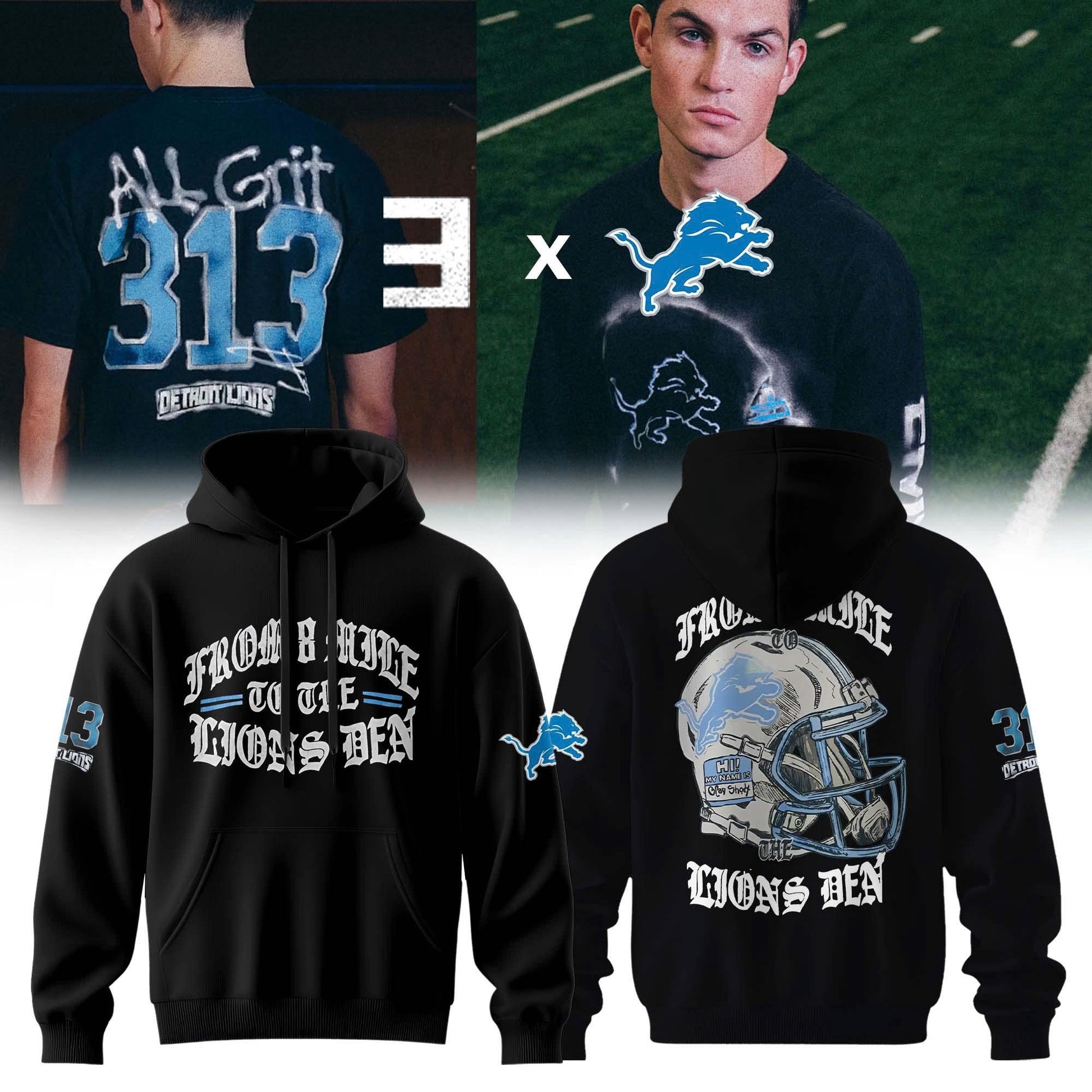 _ Eminem x Detroit Lions "Thanksgiving Halftime Show" Limited Edition Hoodie