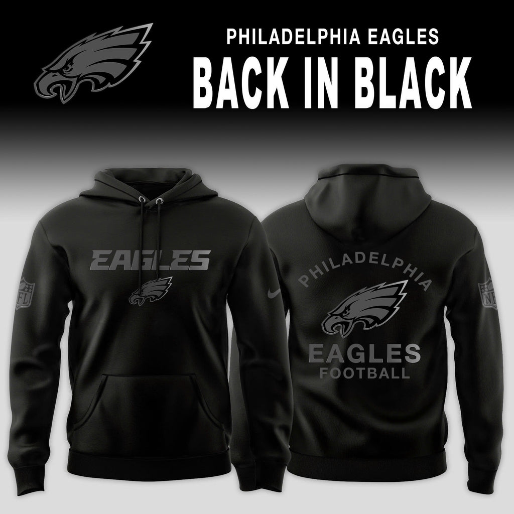 _ .Philadelphia Eagles 2025 Back In Black Special Edition Hoodie