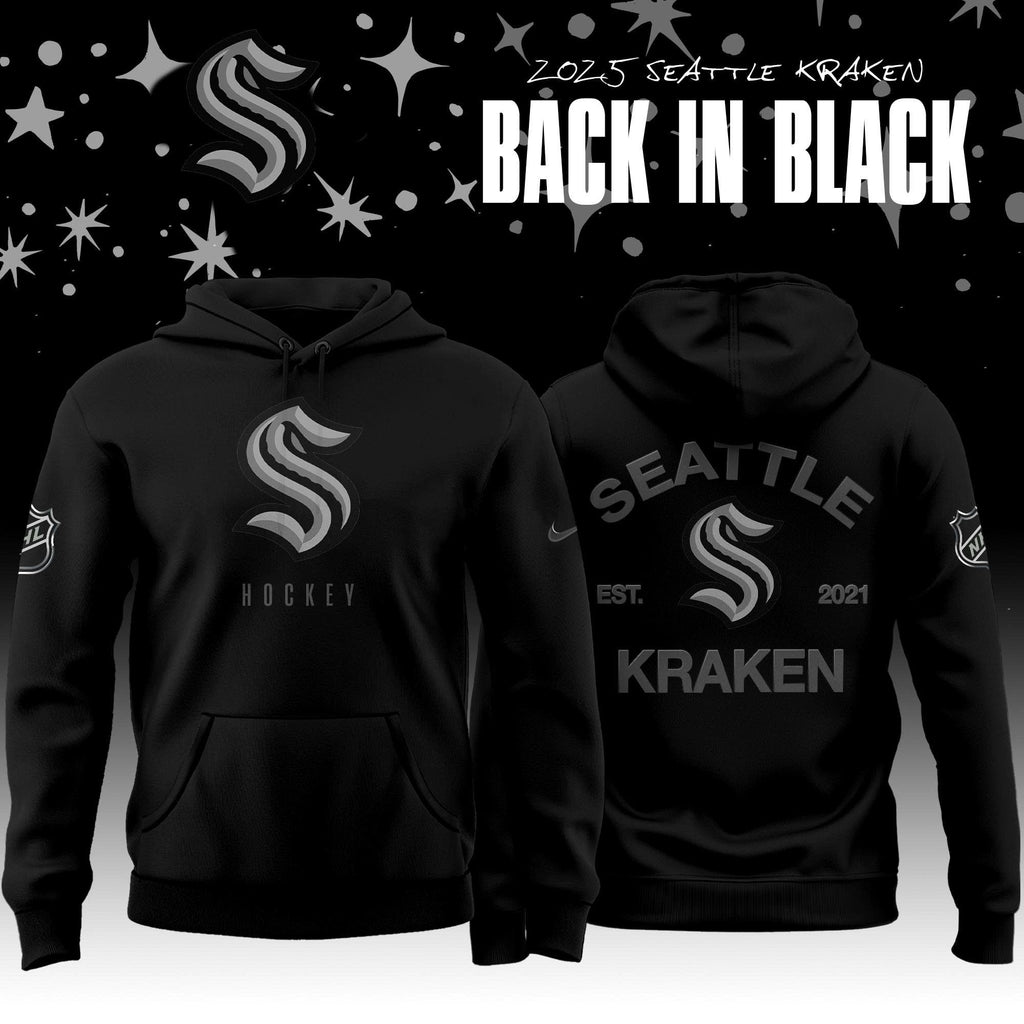 _ Seattle Kraken Back In Black 2025 Special Edition Hoodie