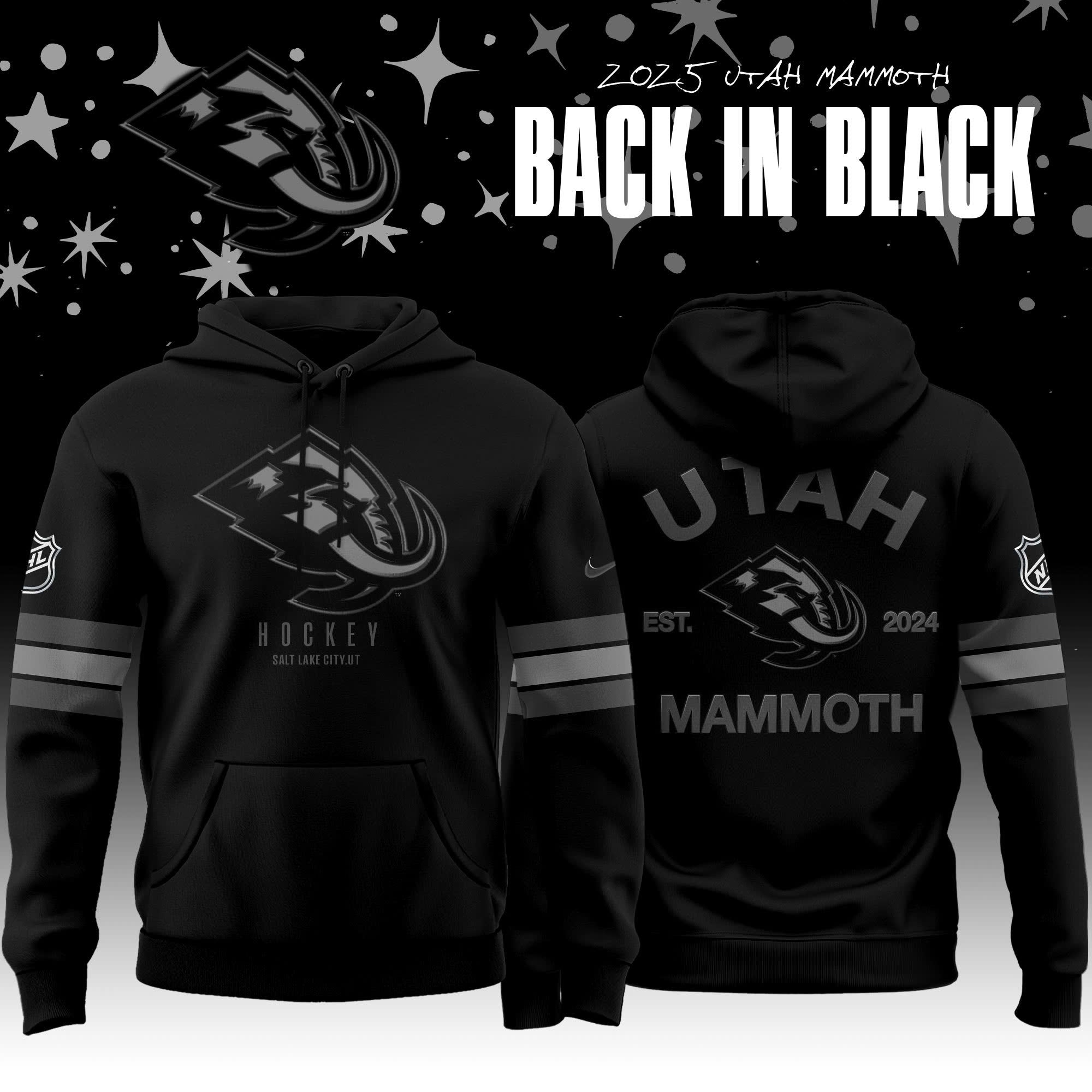 _Back In Black Utah Mammoth Special Edition Hoodie 2025 Limited
