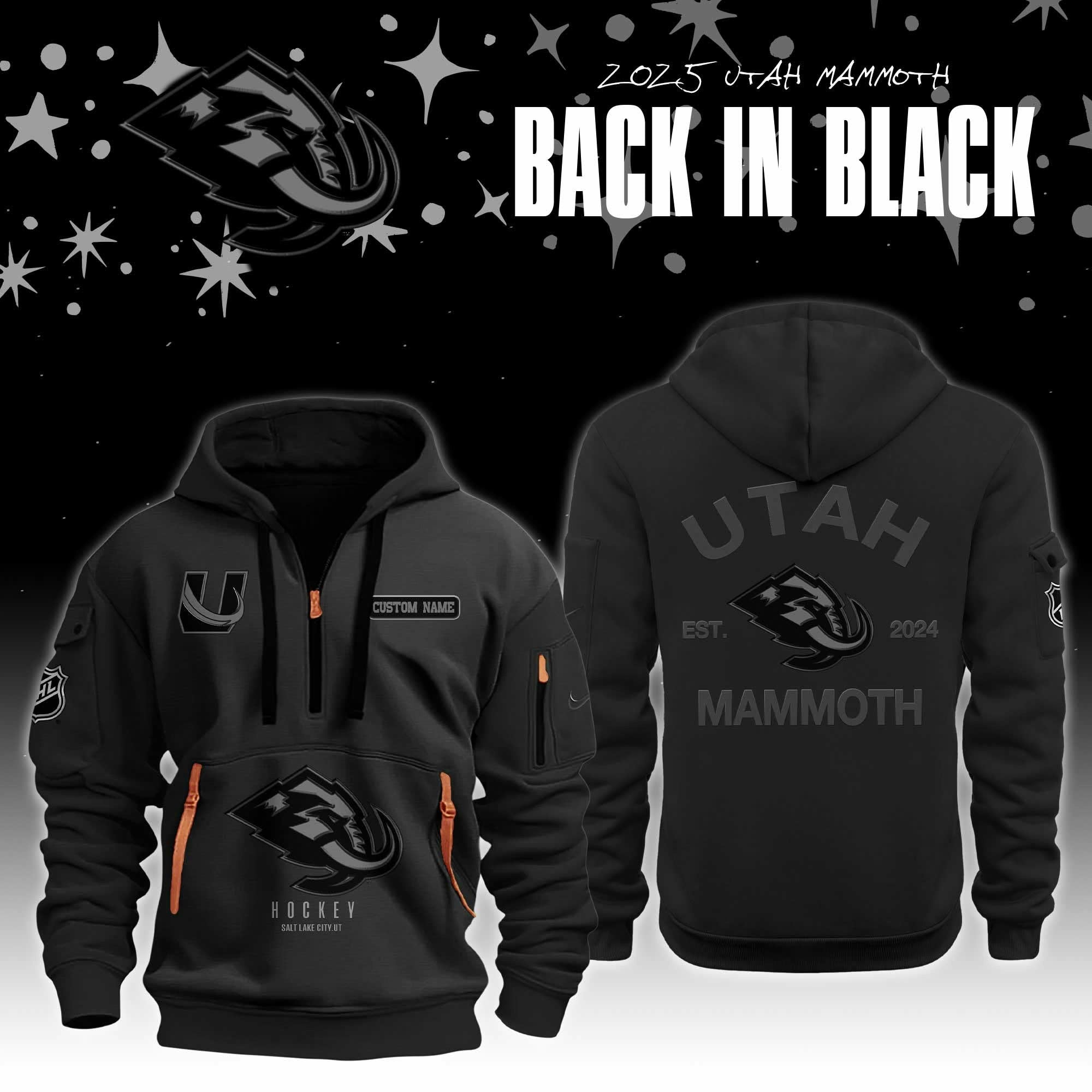 _Back In Black Utah Mammoth Special Edition Hoodie 2025 Limited