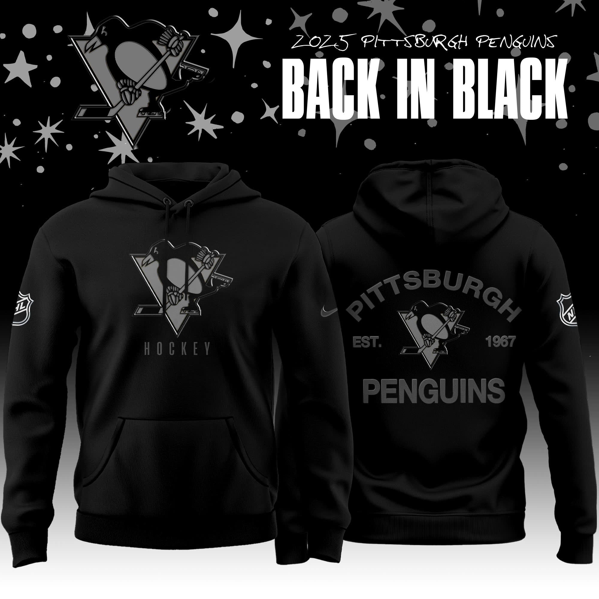 _ Pittsburgh Penguins Back In Black 2025 Special Edition Hoodie