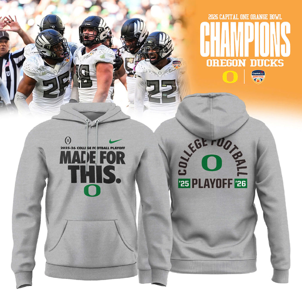 _ Oregon Ducks  2025-26 College Football Playoff Special Edition Grey Hoodie