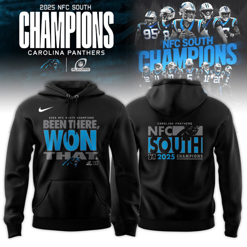 Carolina Panthers 2025 NFC South Division Champions Locker Room Hoodie