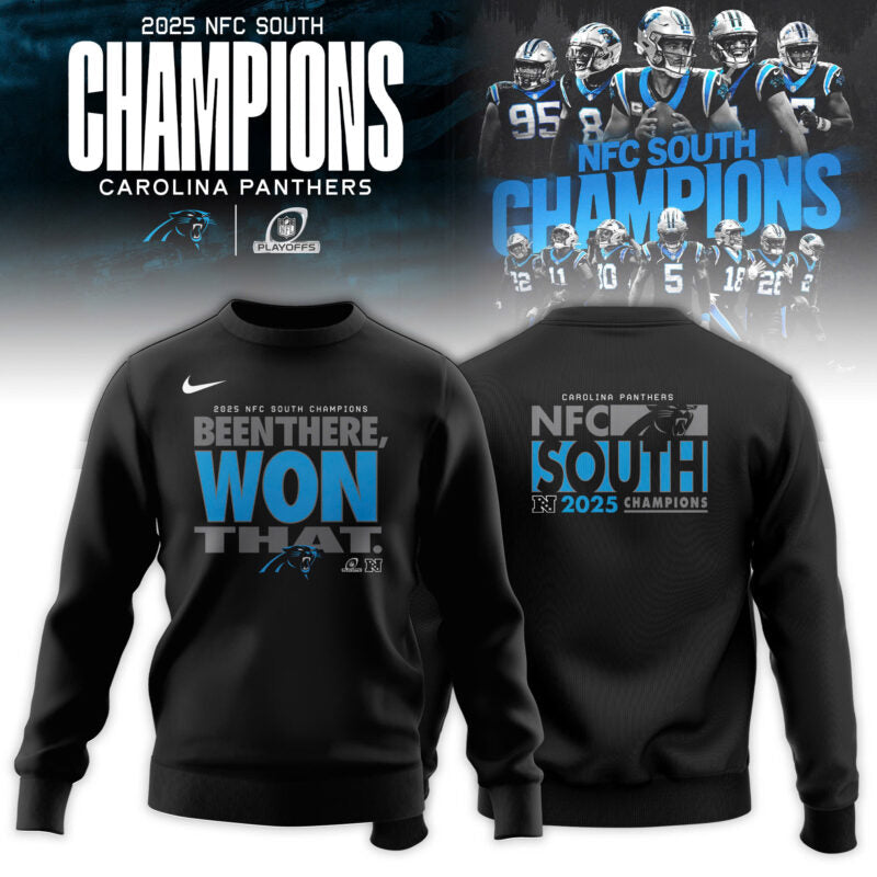 Carolina Panthers 2025 NFC South Division Champions Locker Room Sweatshirt