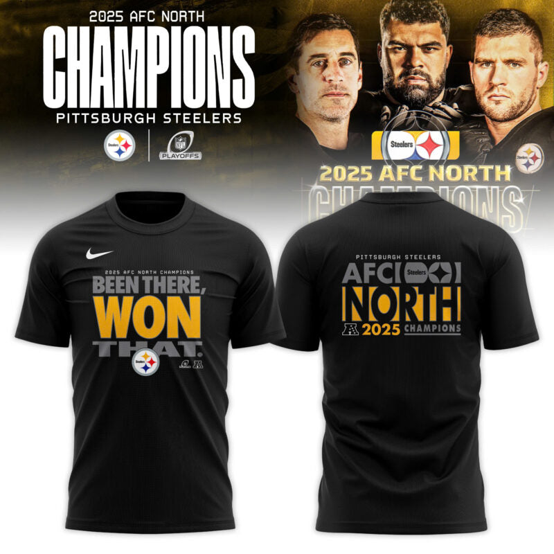 Pittsburgh Steelers 2025 AFC North Division Champions Locker Room T-shirt