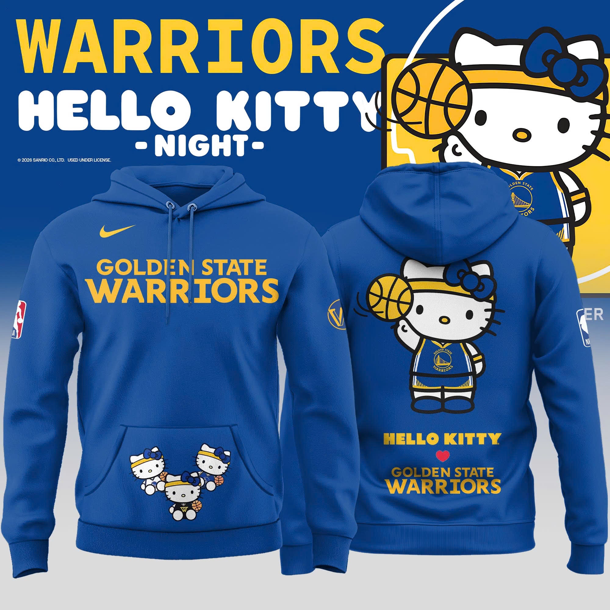 _ Golden State Warriors x Hello Kitty Night 2026 Special Edition Hoodie