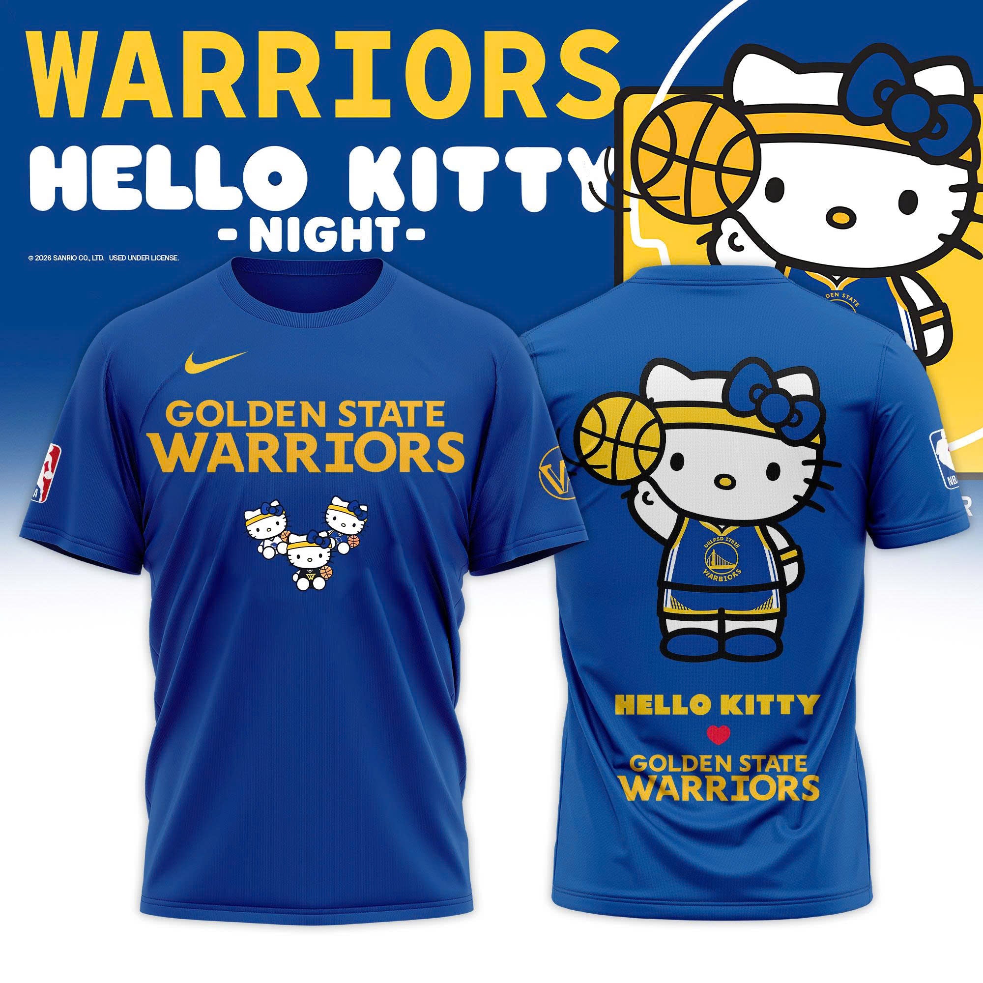 _ Golden State Warriors x Hello Kitty Night 2026 Special Edition T-shirt