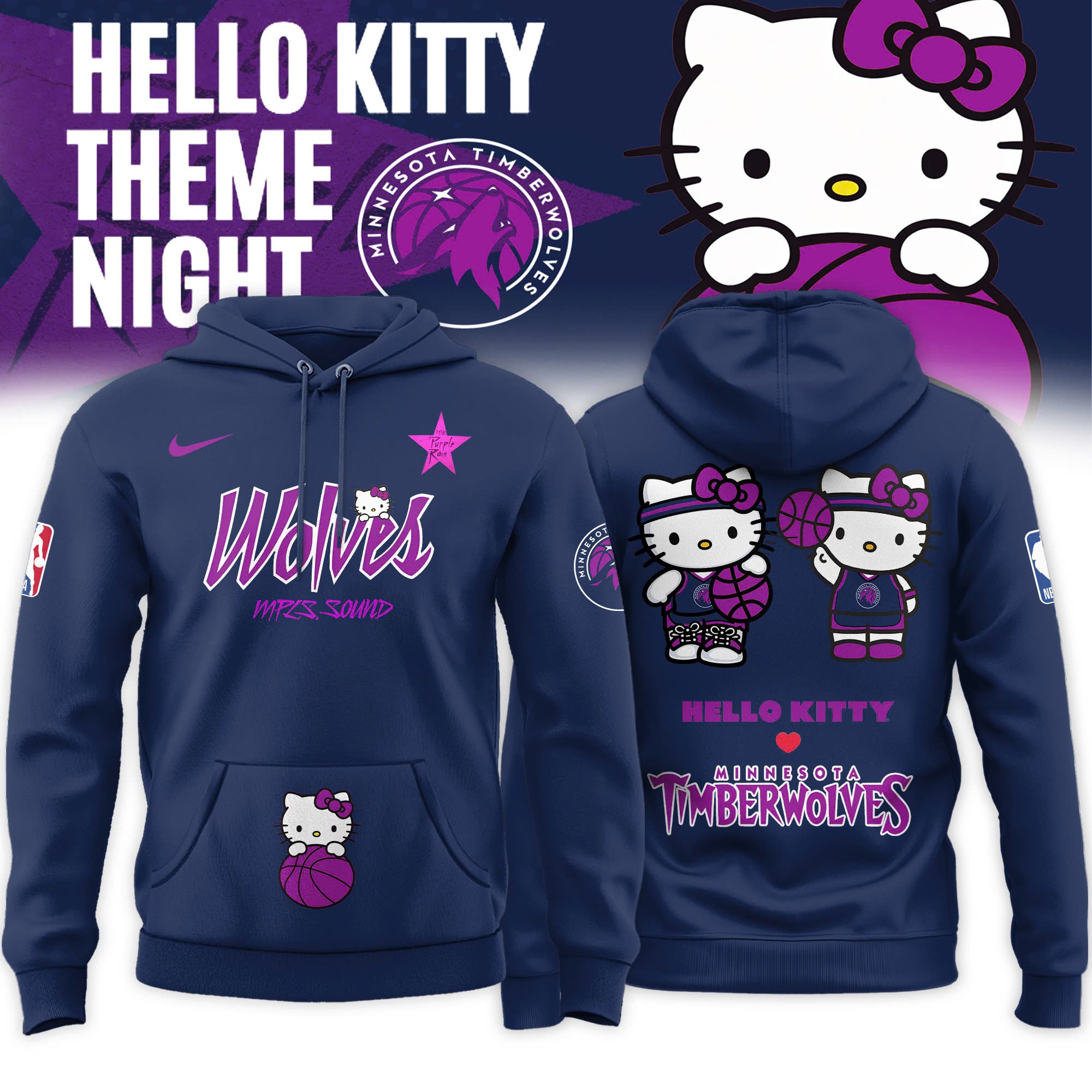 _ Minnesota Timberwolves x Hello Kitty Night 2026 Special Edition Hoodie
