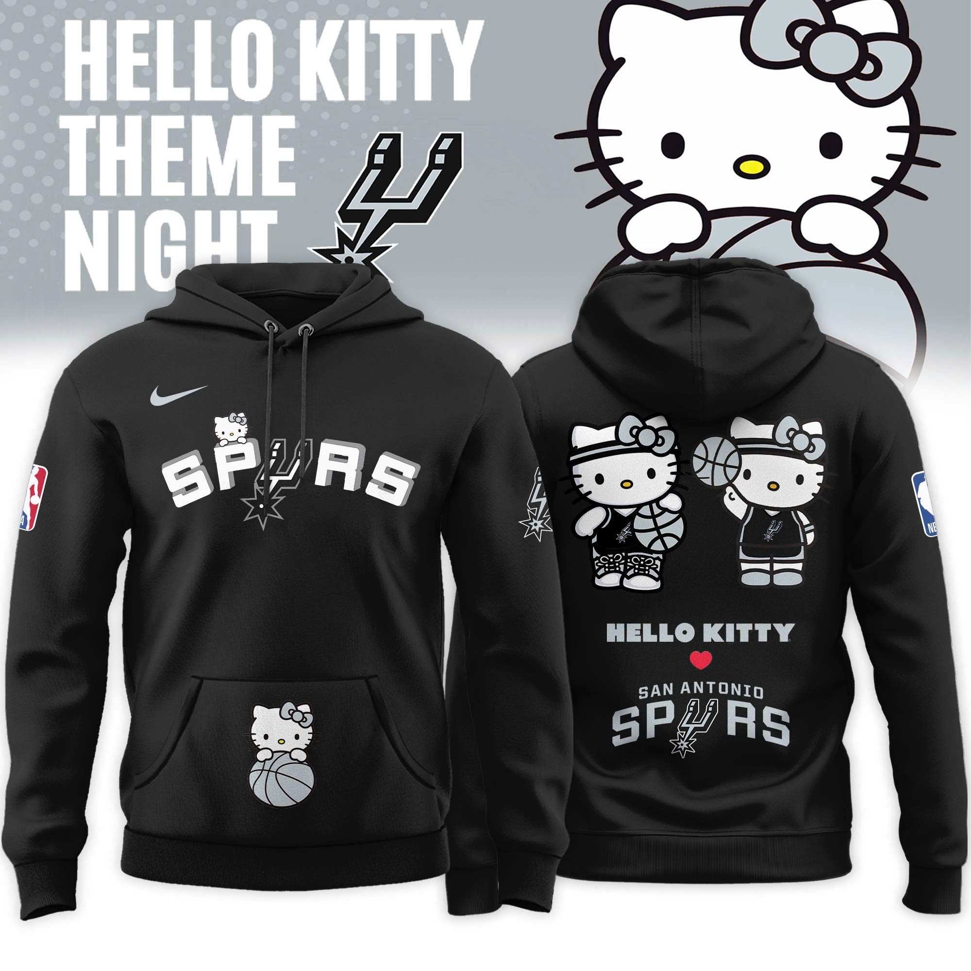 _ San Antonio Spurs x Hello Kitty Night 2026 Special Edition Hoodie