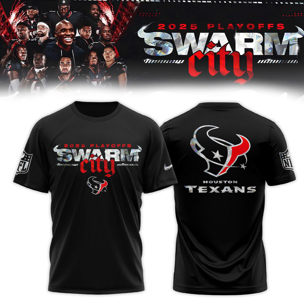_ Houston Texans 2025 NFL Playoffs S.W.A.R.M. City Special Edition T-shirt