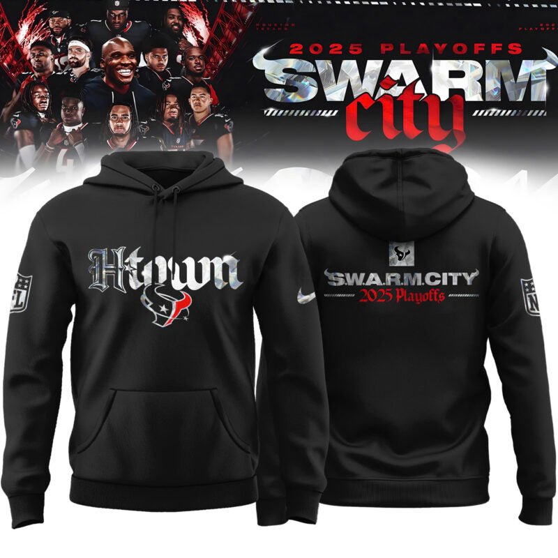 _ Houston Texans 2025 NFL Playoffs S.W.A.R.M. City Special Edition Hoodie