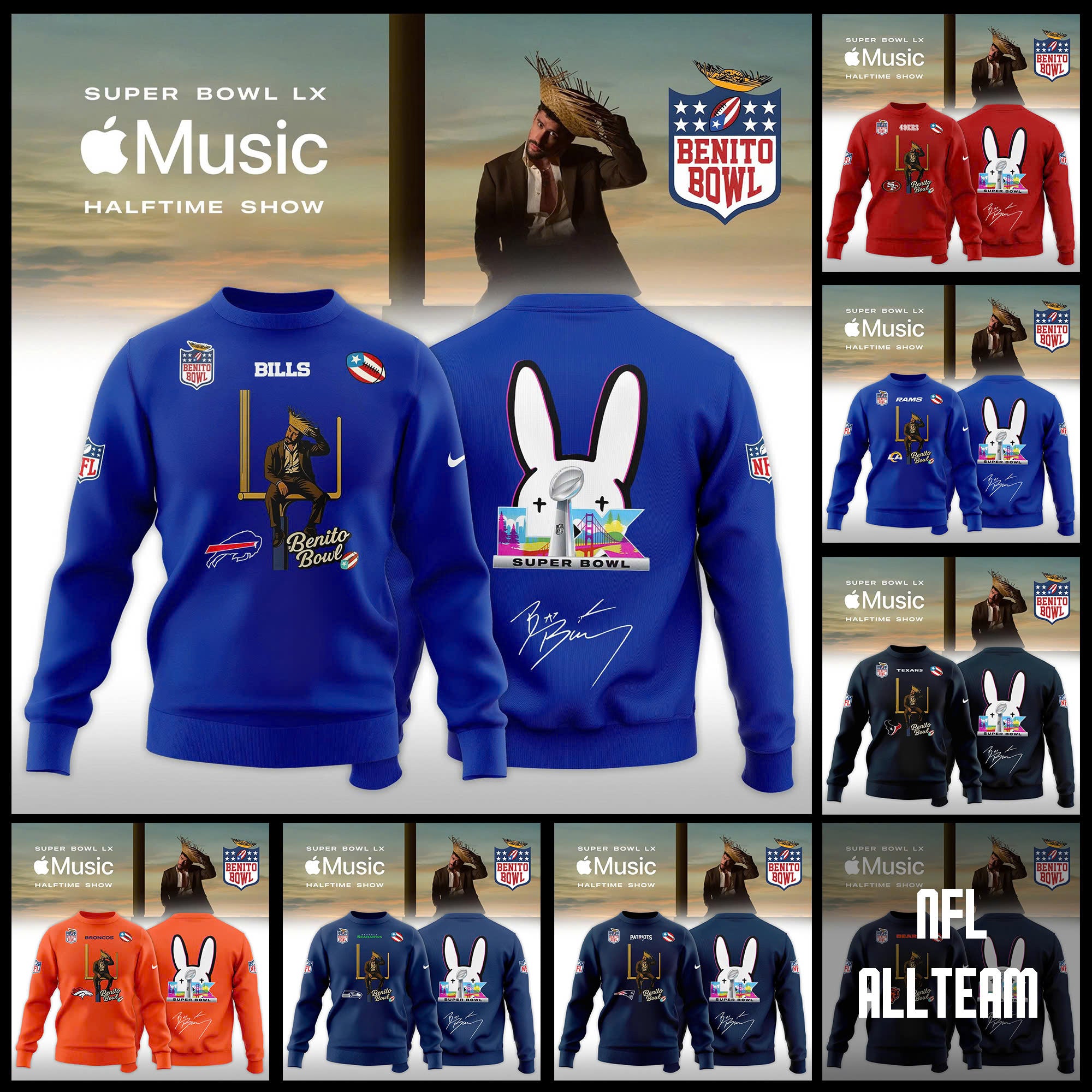 _ NFL x Bad Bunny 2026 Super Bowl LX Halftime Show Special Edition Sweatshirt