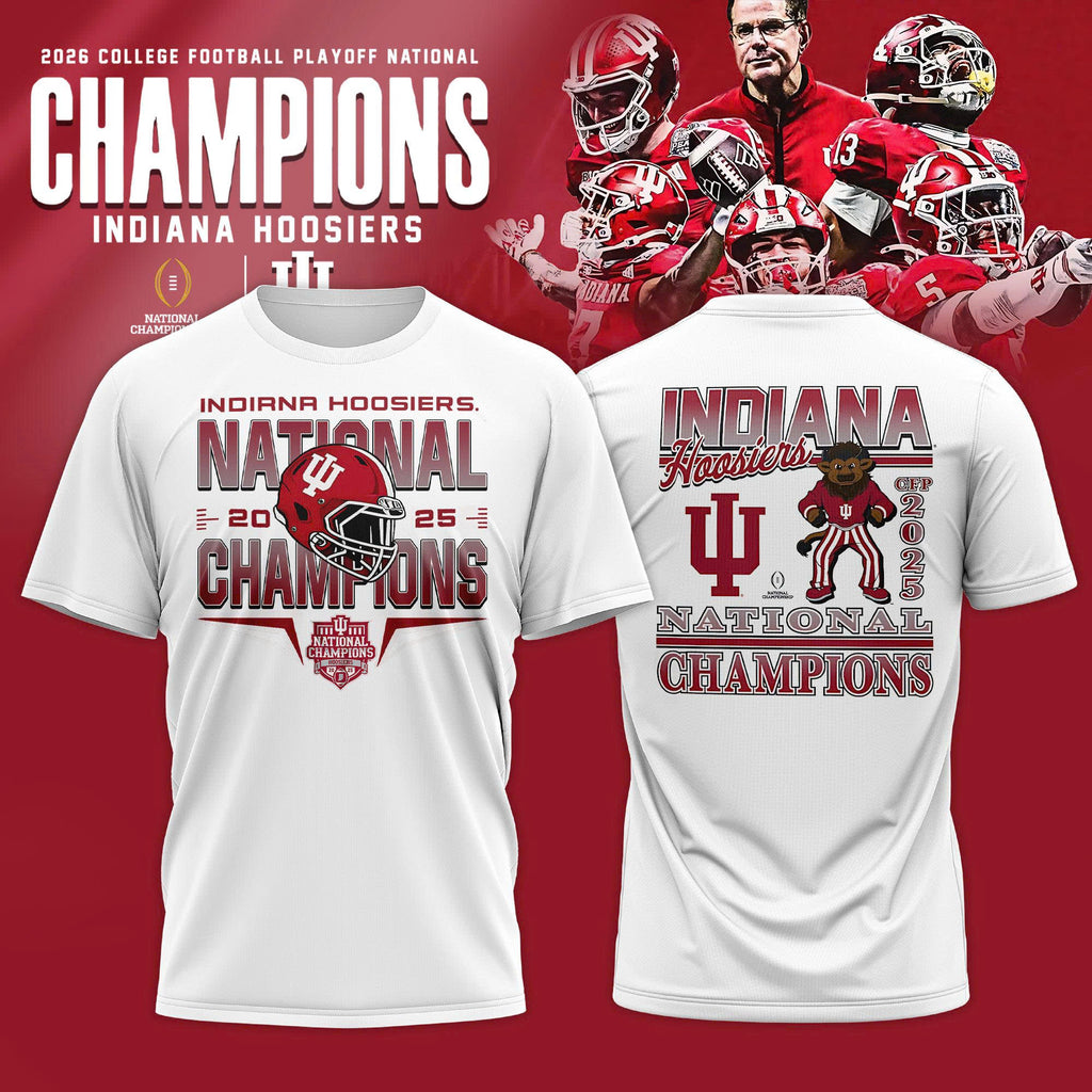 _.Indiana Hoosiers College Football Playoff 2025 National Champions T-Shirt White