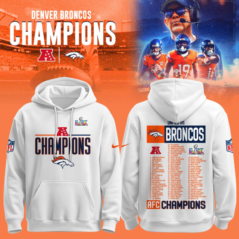Denver Broncos 2025 AFC Champions Hoodie
