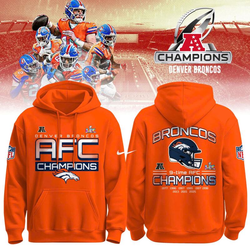 Denver Broncos 2025 AFC Champions Hoodie