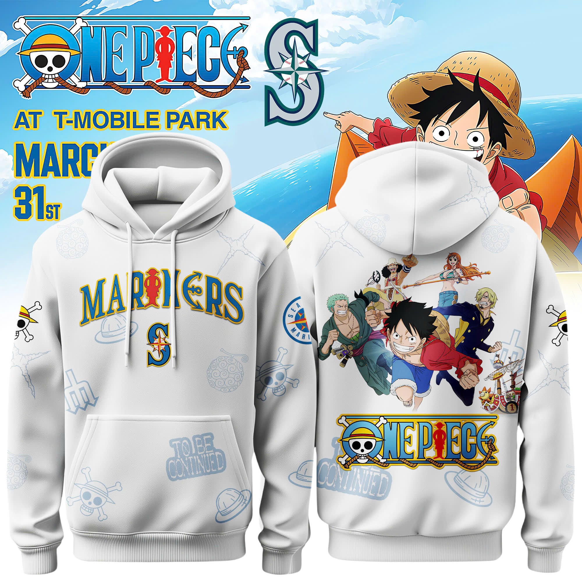 _Seattle Mariners x One Piece Night 2026 Limited Edition Hoodie White