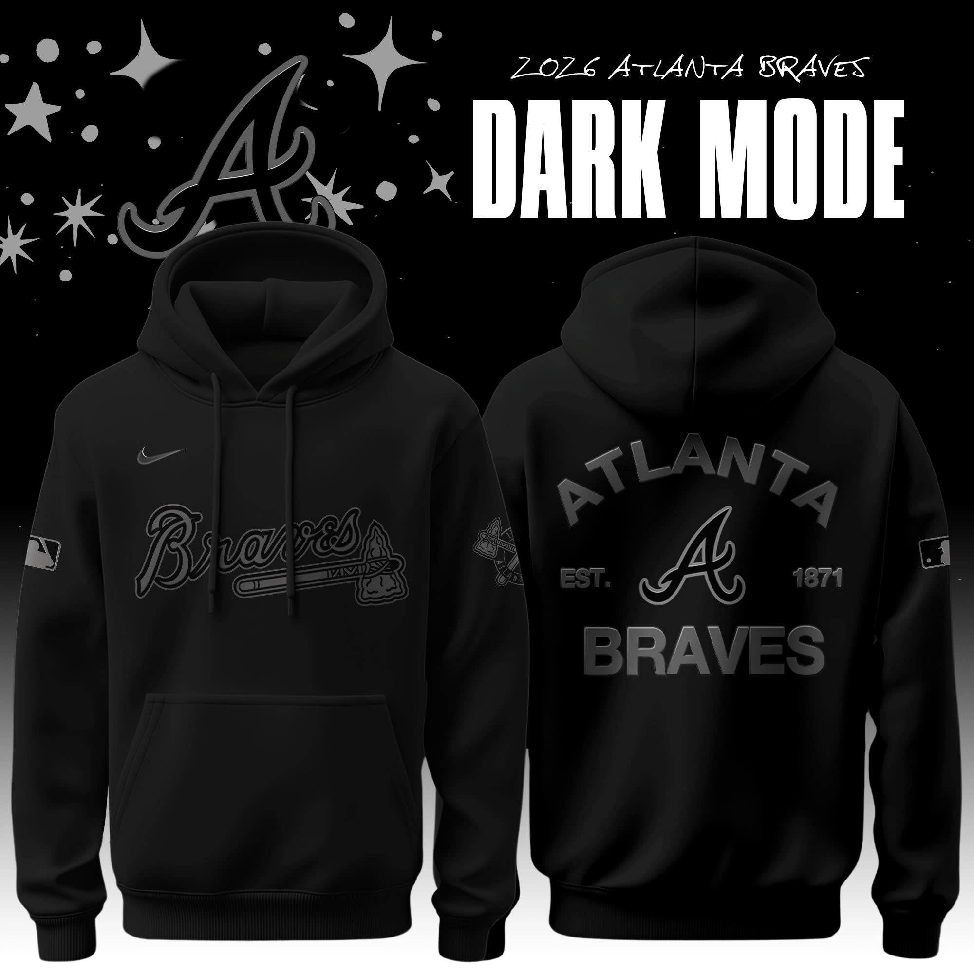 _Atlanta Braves Dark Mode Limited Editions Hoodie