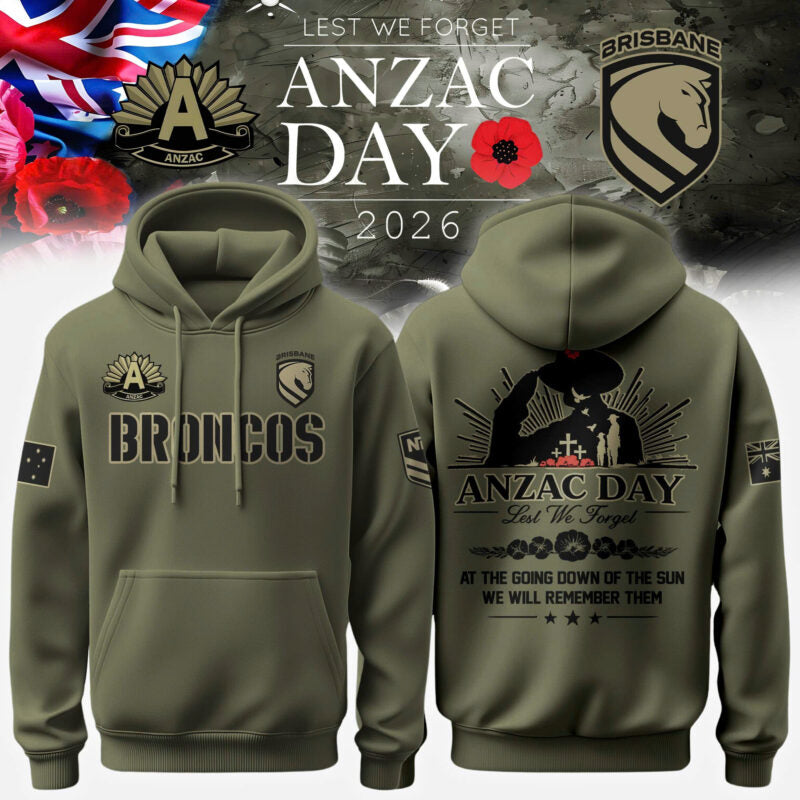 Brisbane Broncos Anzac Day Hoodie