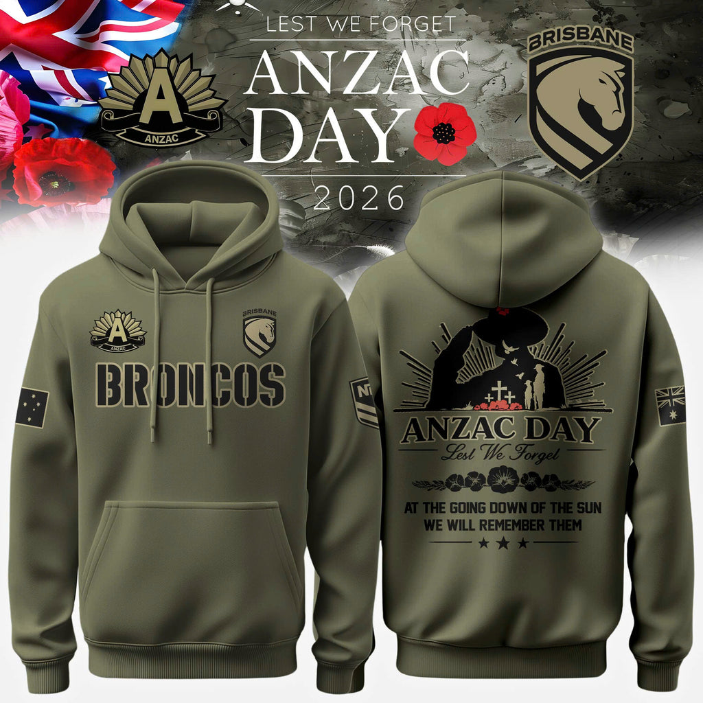Brisbane Broncos Anzac Day Hoodie