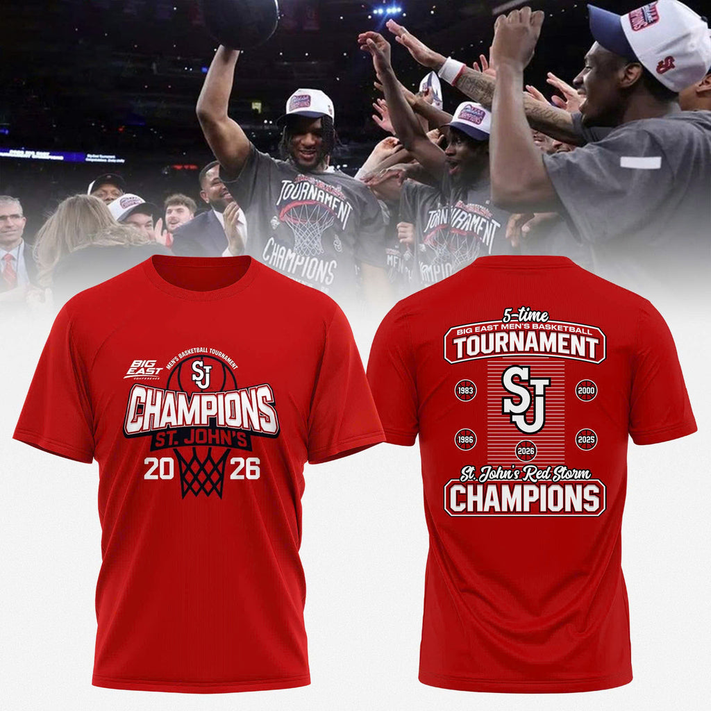St. John's 2026 Big East Men's Basketball Tournament Champions T-shirt
