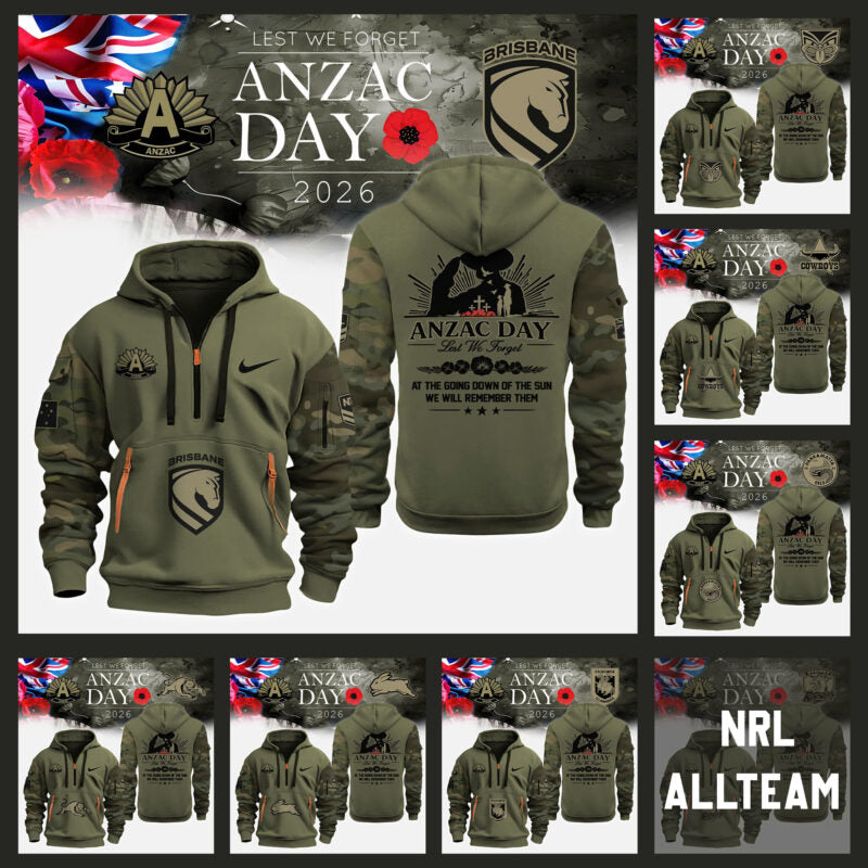 _ NRL Team Anzac Day Limited Edition Zip Hoodie