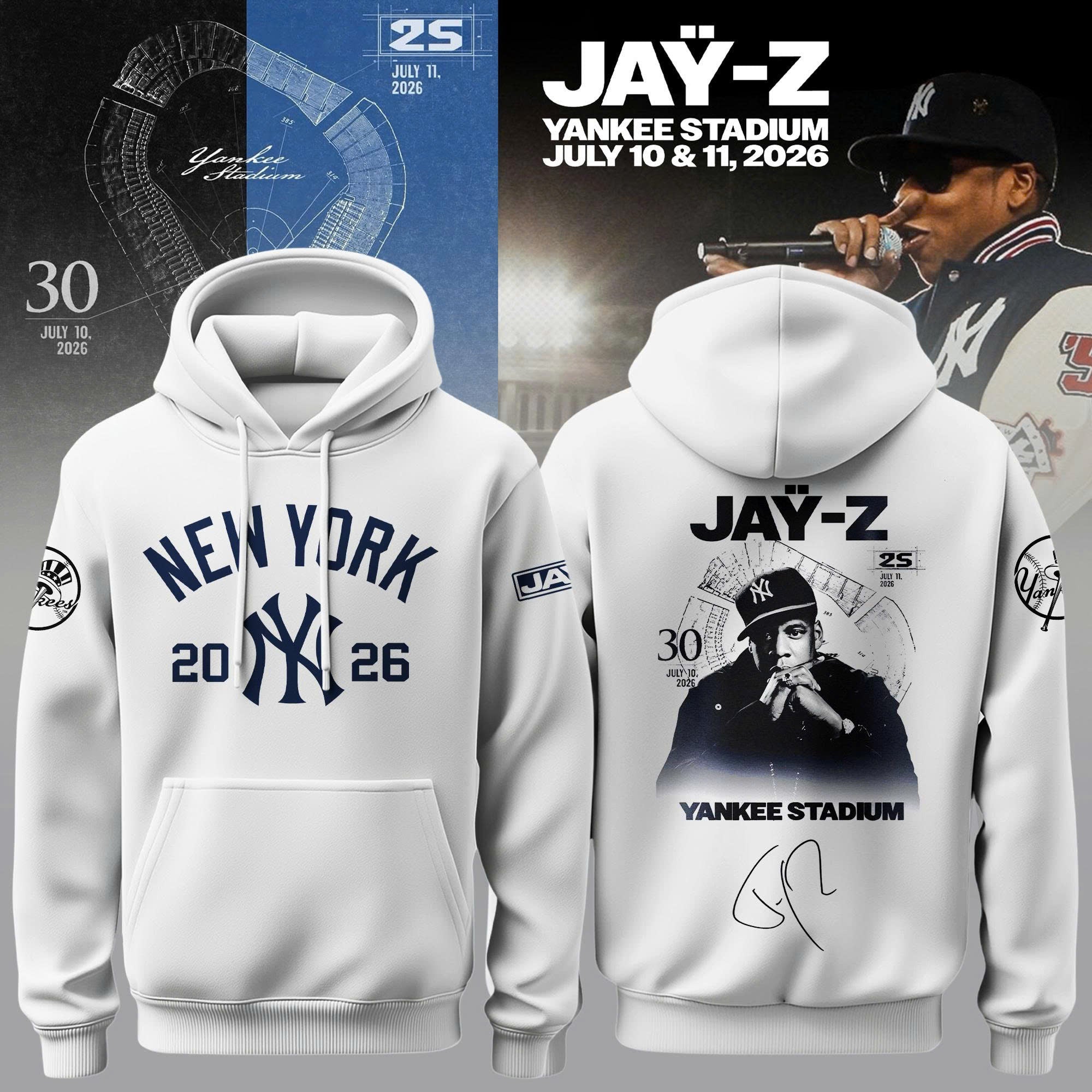 _.NYY x Jay-Z Hometown Show 2026 Limited Edition Hoodie White