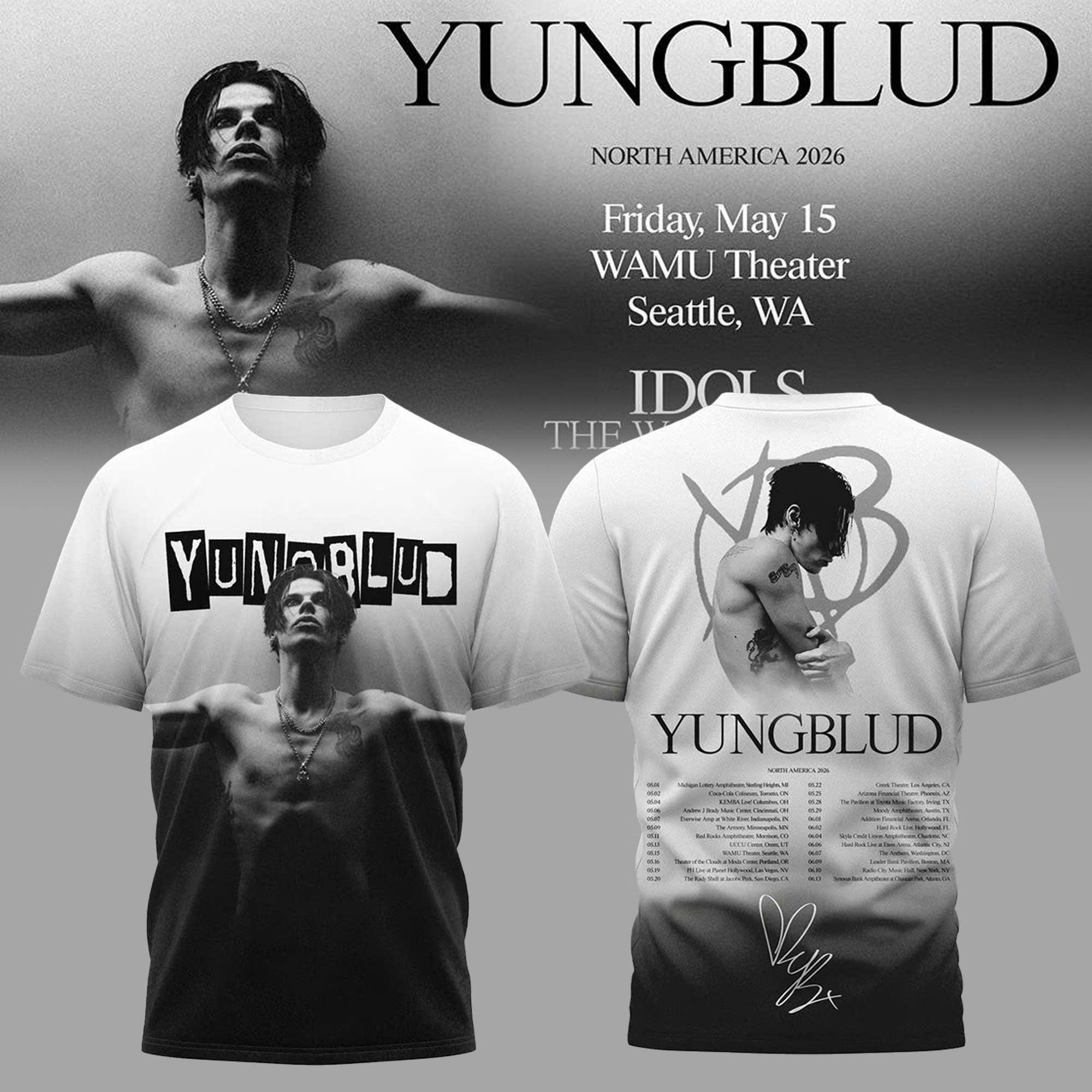 YUNGBLUD Idols The World Tour 2026 Limited Edition T-shirt