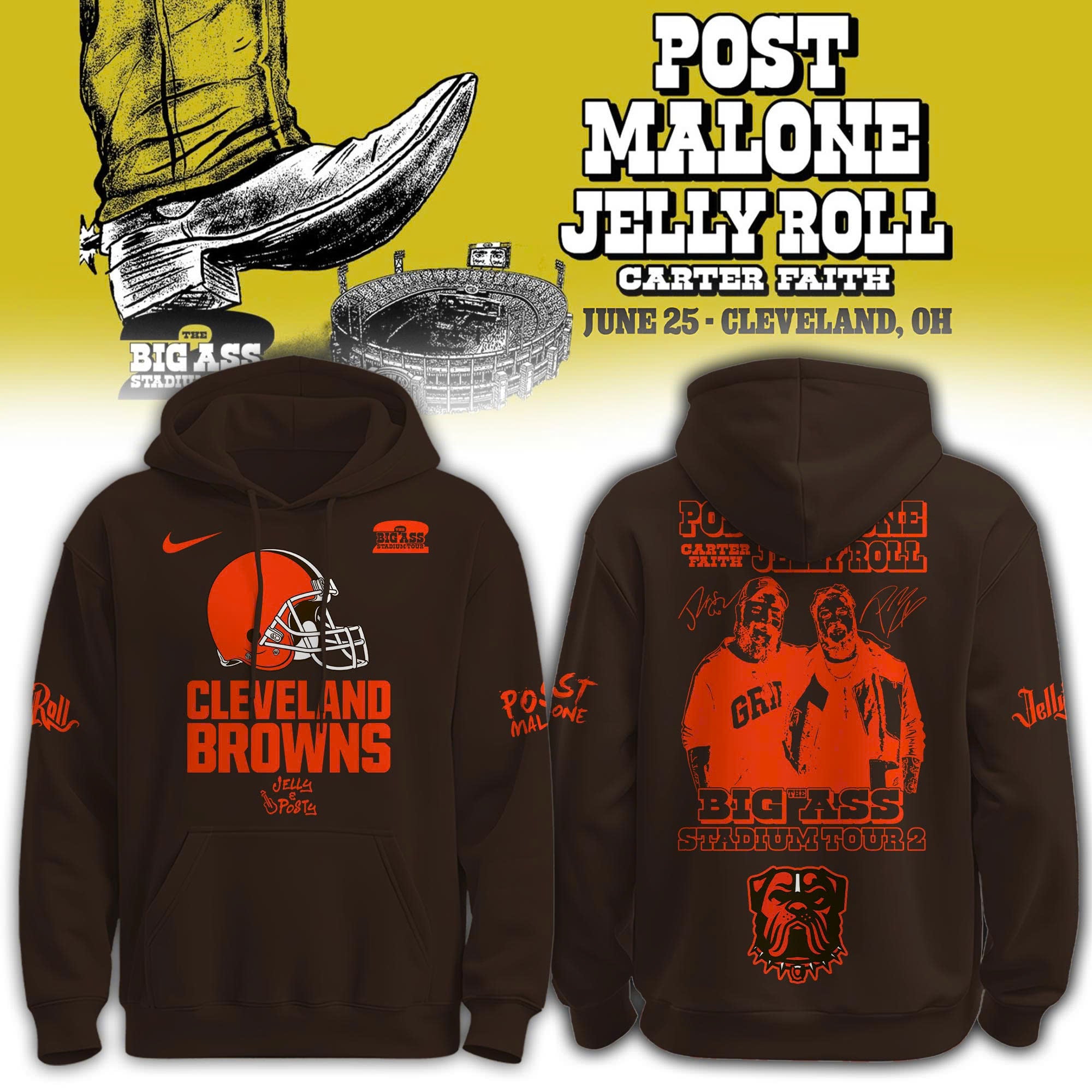 _ CB x PM &amp; JJ " The BIG ASS Stadium Tour 2 " Limited Edition Hoodie